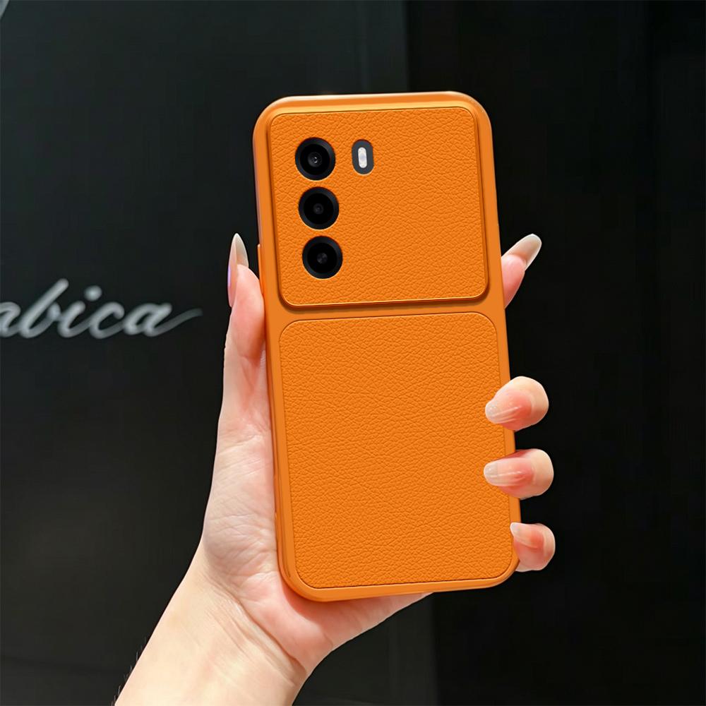 For OnePlus Turbo 6X 5G Lambskin Series Skin Feel Shockproof Phone Case(Orange)