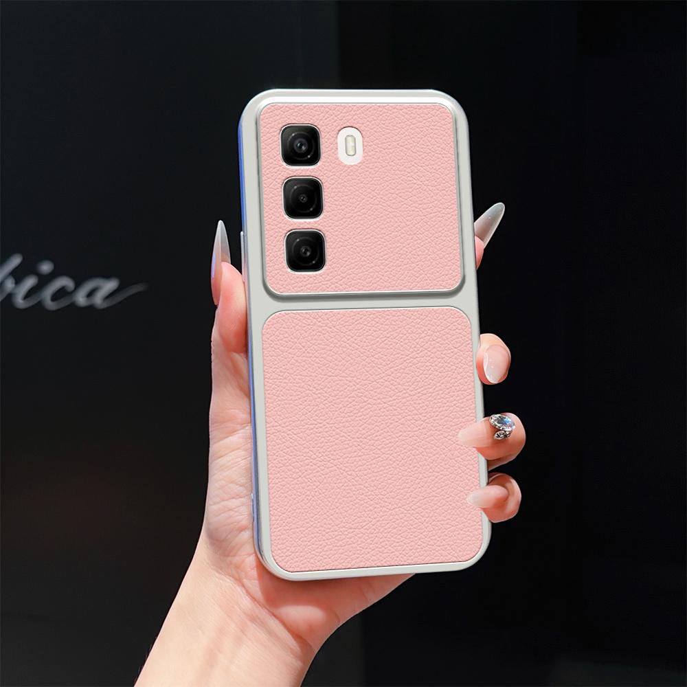 For Infinix Hot 50 4G Lambskin Series Skin Feel Shockproof Phone Case(Pink)