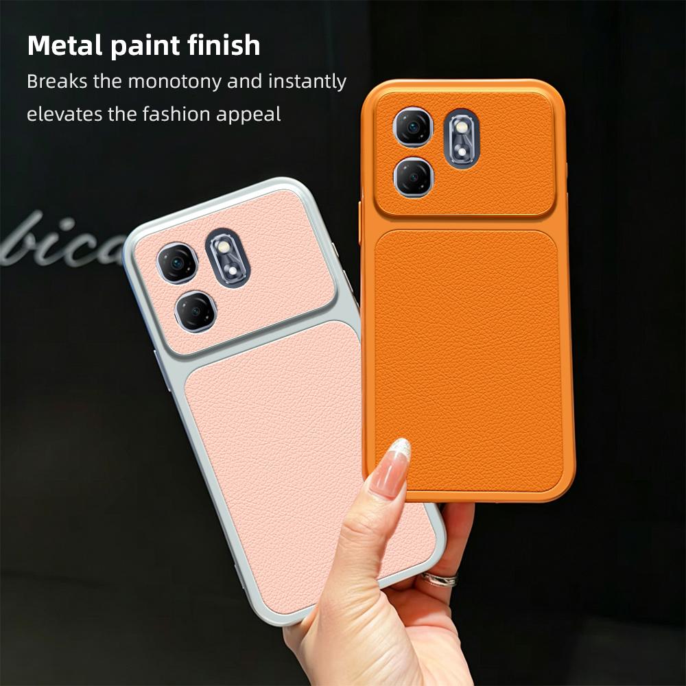 For Infinix Hot 50i Lambskin Series Skin Feel Shockproof Phone Case(Orange)