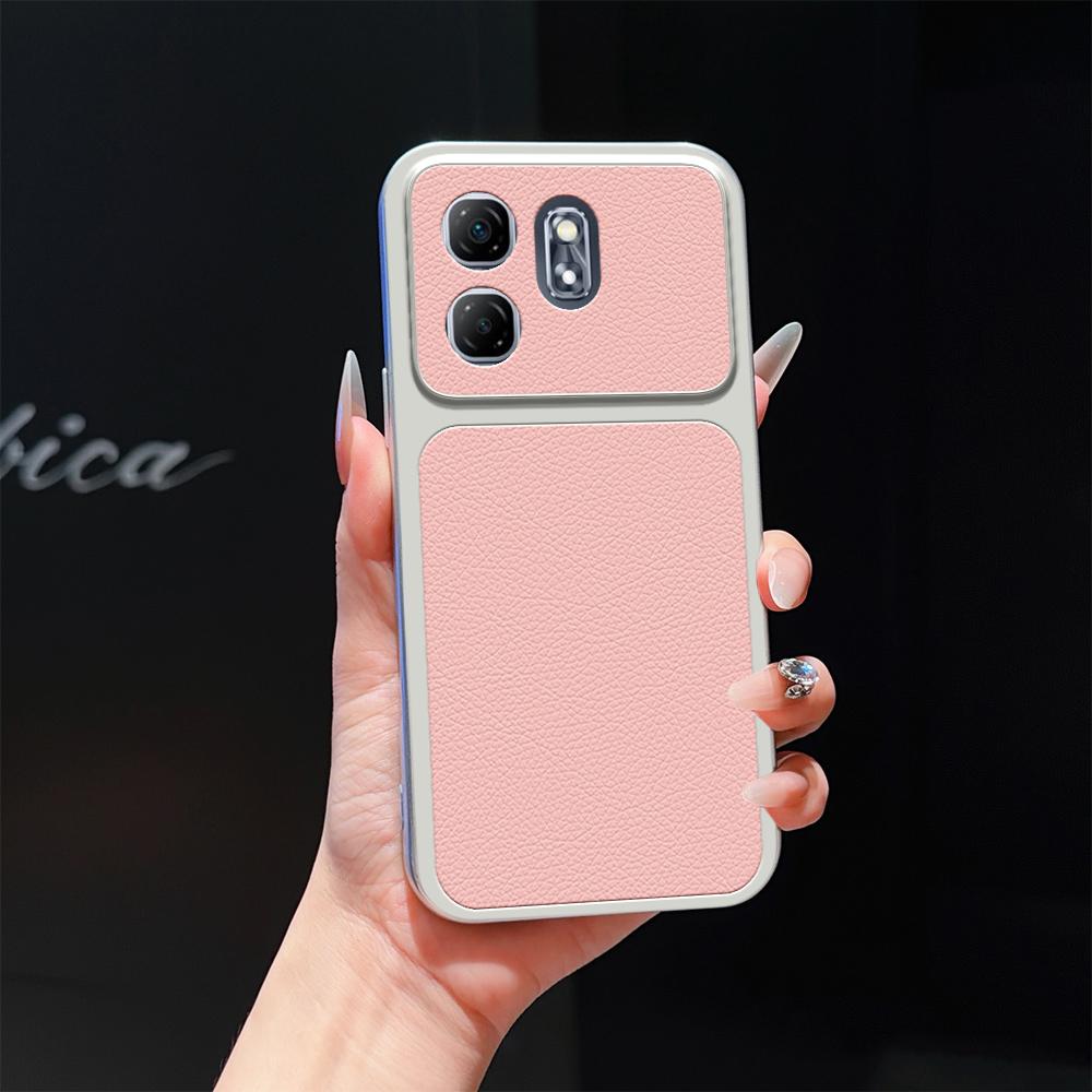 For Infinix Hot 50i Lambskin Series Skin Feel Shockproof Phone Case(Pink)