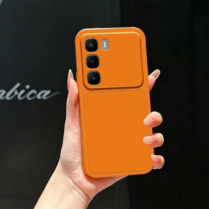 For Infinix Hot 60 Pro+ 4G Lambskin Series Skin Feel Shockproof Phone Case(Orange)