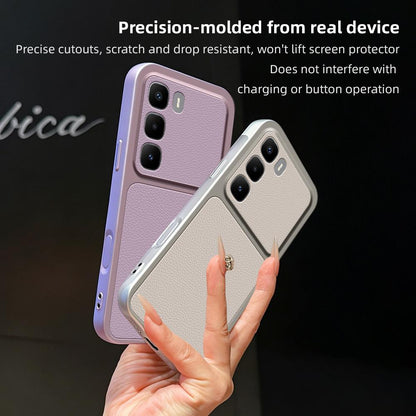 For Infinix Hot 60 Pro+ 4G Lambskin Series Skin Feel Shockproof Phone Case(Black)