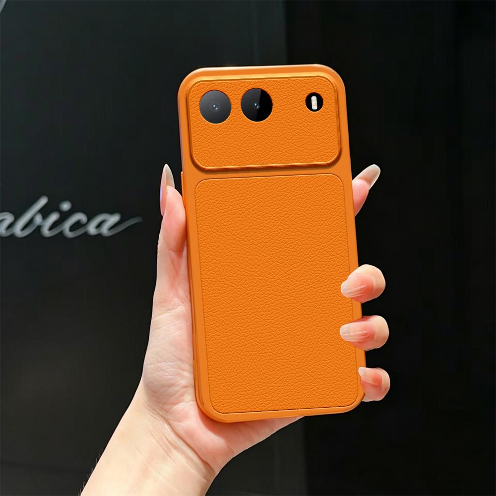 For Infinix Hot 60i 5G Lambskin Series Skin Feel Shockproof Phone Case(Orange)