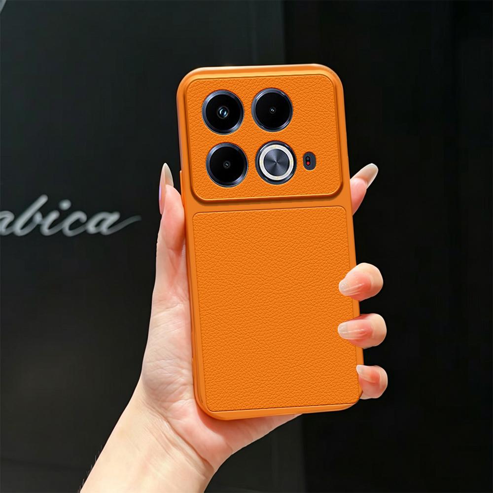 For Infinix Note 40 Lambskin Series Skin Feel Shockproof Phone Case(Orange)
