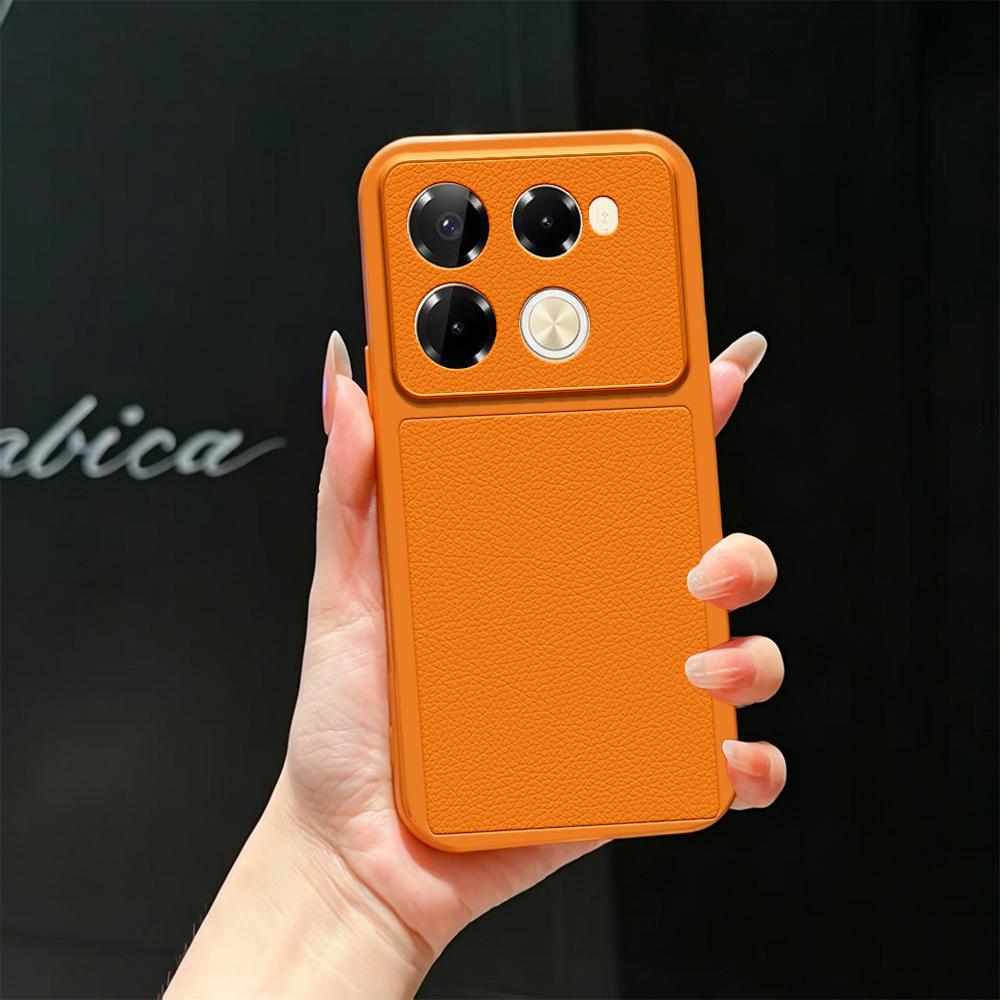 For Infinix Note 40 Pro 4G Lambskin Series Skin Feel Shockproof Phone Case(Orange)