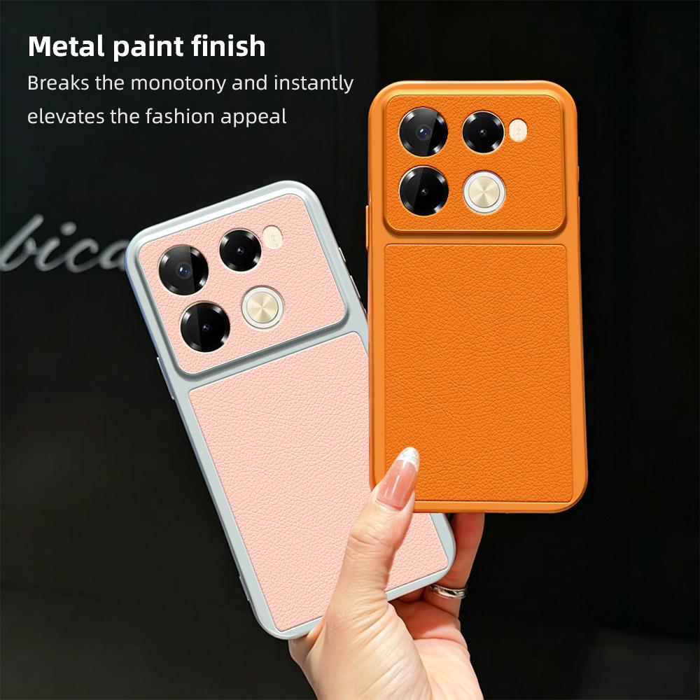 For Infinix Note 40 Pro 4G Lambskin Series Skin Feel Shockproof Phone Case(Pink)