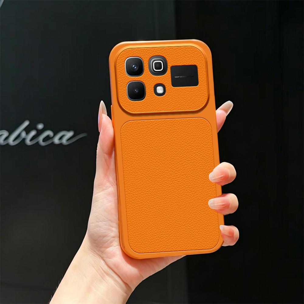 For Infinix Note 60 5G Lambskin Series Skin Feel Shockproof Phone Case(Orange)