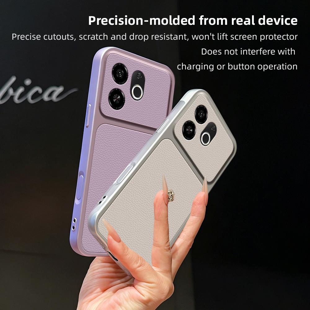 For Tecno Pop 9 5G Lambskin Series Skin Feel Shockproof Phone Case(Silver)