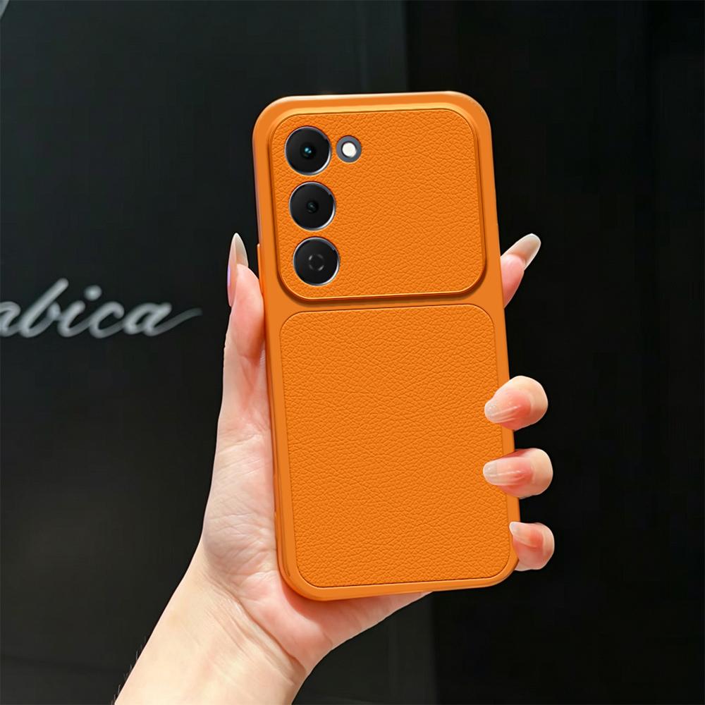 For Tecno Spark 40 Pro+ 4G Lambskin Series Skin Feel Shockproof Phone Case(Orange)