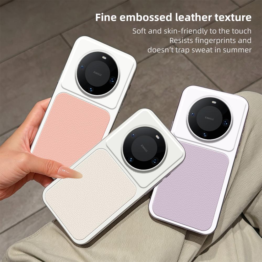 For Huawei Mate 60 Pro Lambskin Series Skin Feel Shockproof Phone Case(Silver)