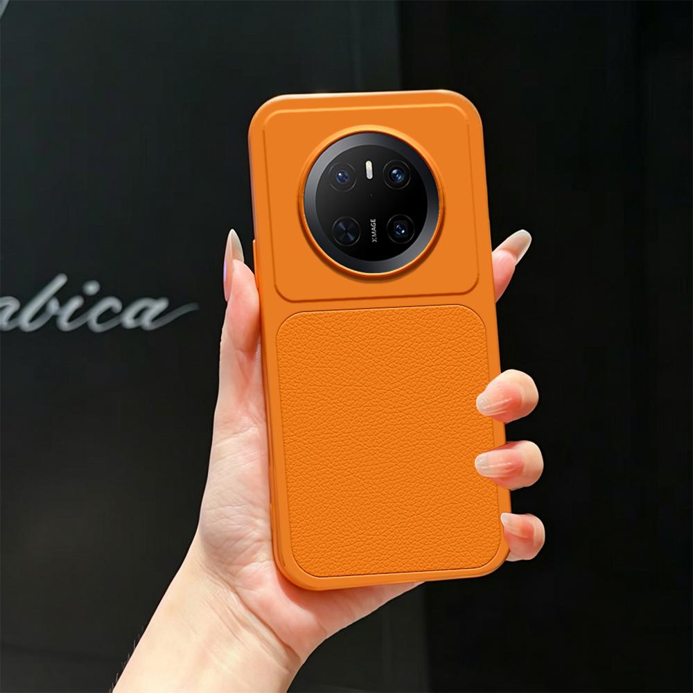 For Huawei Mate 70 Lambskin Series Skin Feel Shockproof Phone Case(Orange)