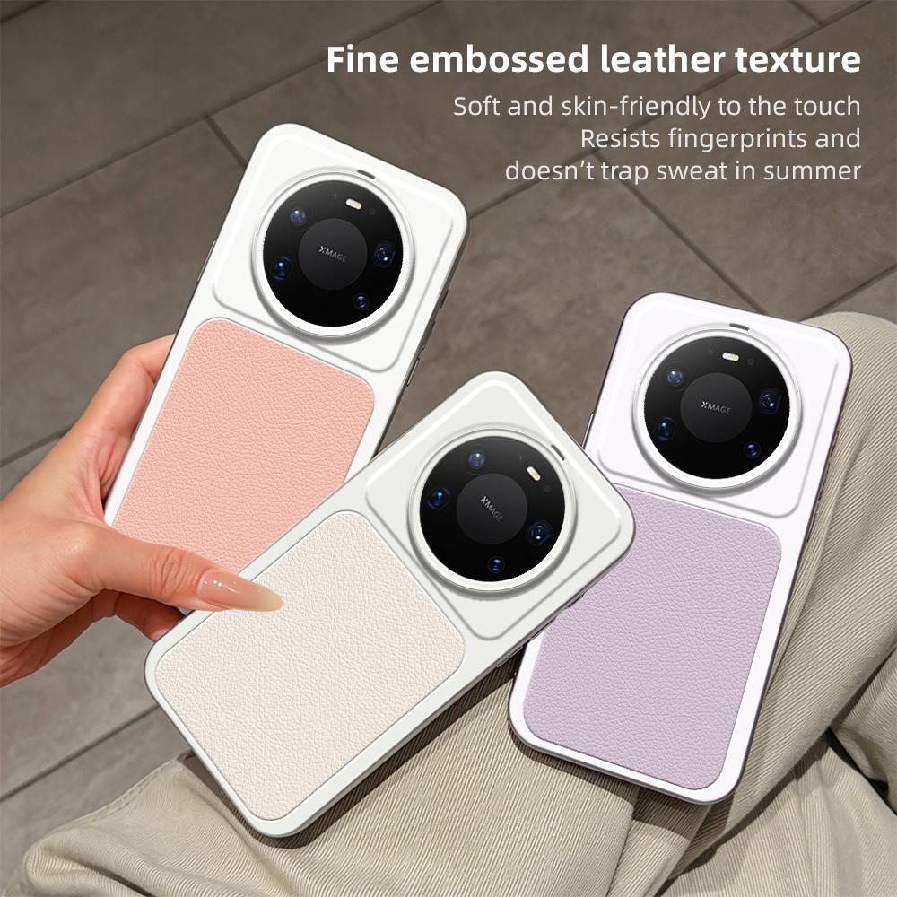For Huawei Mate 80 Pro Max 5G Lambskin Series Skin Feel Shockproof Phone Case(Silver)