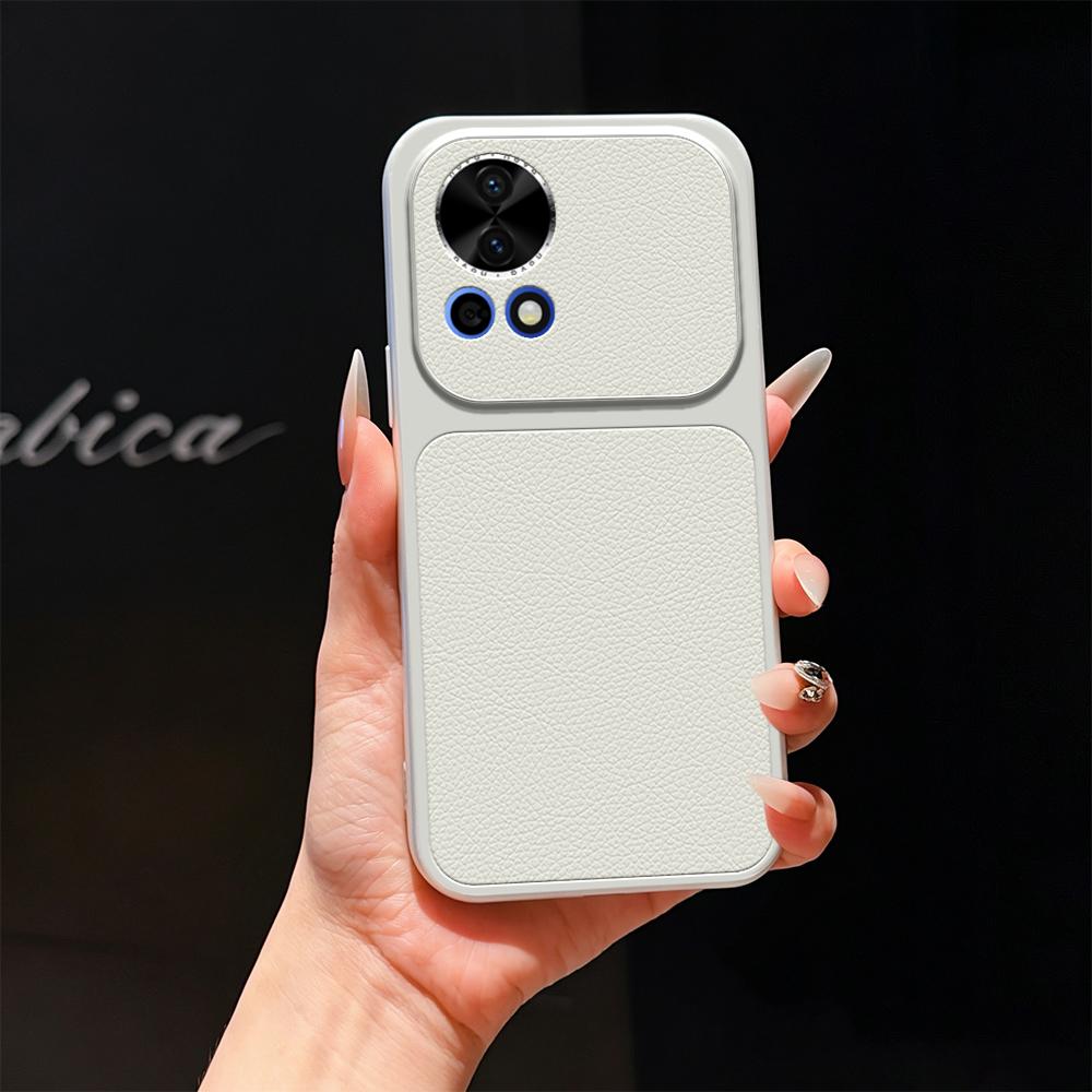 For Huawei nova 12 Lambskin Series Skin Feel Shockproof Phone Case(Silver)