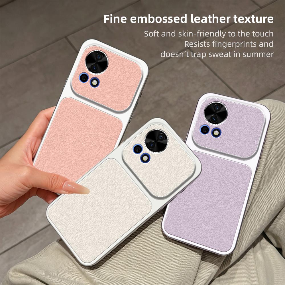 For Huawei nova 12 Lambskin Series Skin Feel Shockproof Phone Case(Silver)