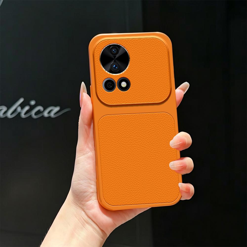 For Huawei nova 12 Pro Lambskin Series Skin Feel Shockproof Phone Case(Orange)