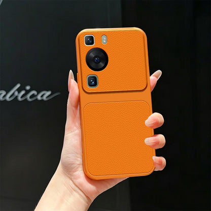 For Huawei P60 Lambskin Series Skin Feel Shockproof Phone Case(Orange)