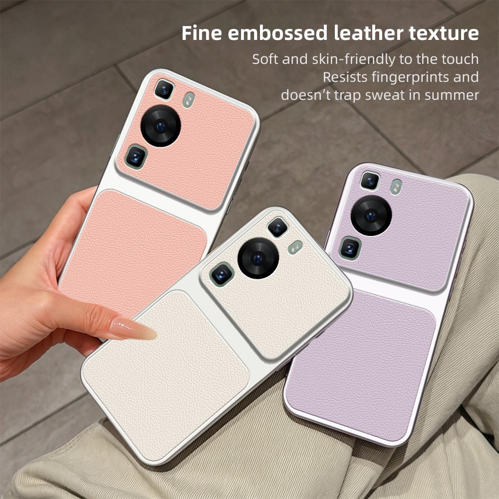 For Huawei P60 Lambskin Series Skin Feel Shockproof Phone Case(Orange)