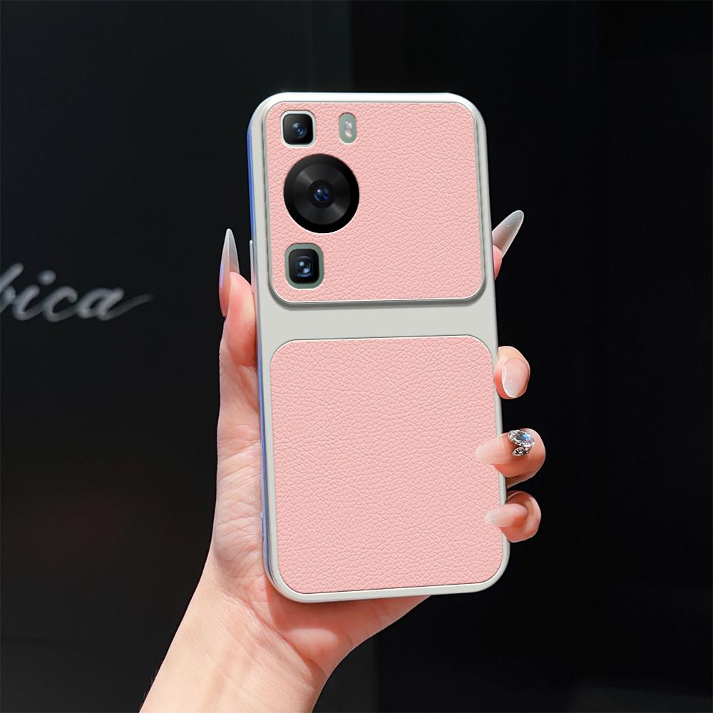 For Huawei P60 Lambskin Series Skin Feel Shockproof Phone Case(Pink)