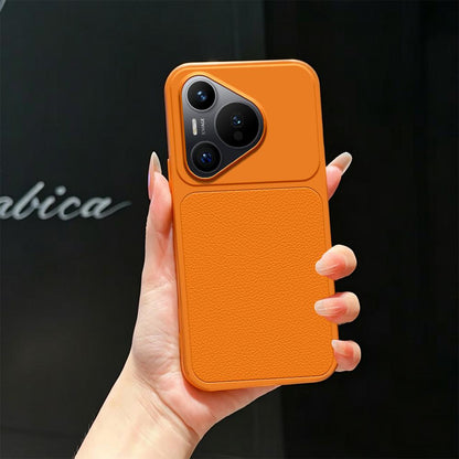 For Huawei Pura 70 Lambskin Series Skin Feel Shockproof Phone Case(Orange)