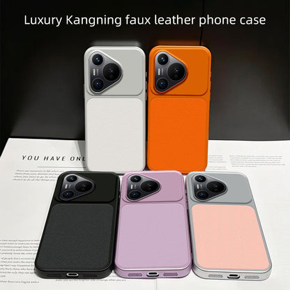 For Huawei Pura 70 Lambskin Series Skin Feel Shockproof Phone Case(Orange)