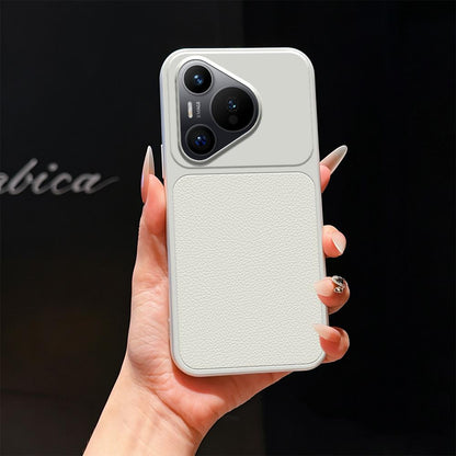 For Huawei Pura 70 Lambskin Series Skin Feel Shockproof Phone Case(Silver)