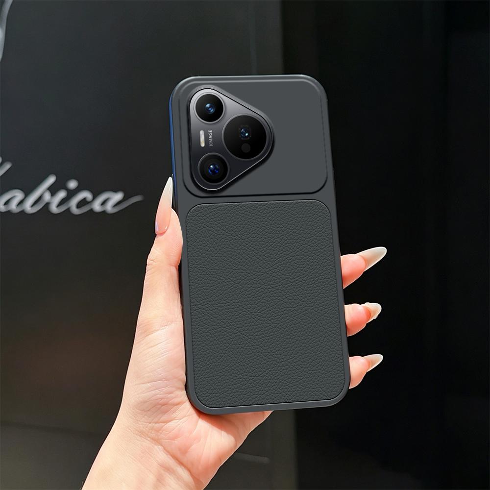 For Huawei Pura 70 Lambskin Series Skin Feel Shockproof Phone Case(Black)