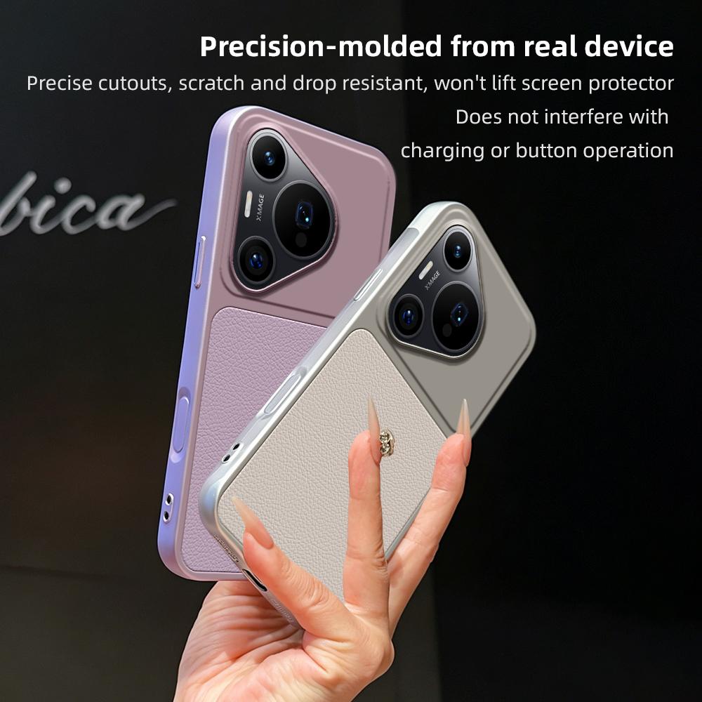 For Huawei Pura 70 Pro Lambskin Series Skin Feel Shockproof Phone Case(Purple)