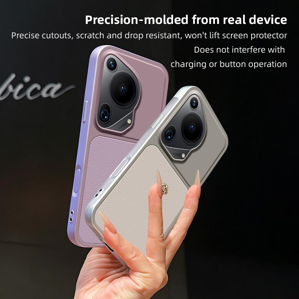 For Huawei Pura 70 Ultra Lambskin Series Skin Feel Shockproof Phone Case(Orange)
