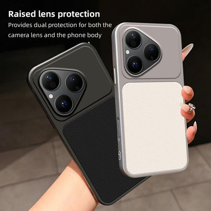 For Huawei Pura 80 5G Lambskin Series Skin Feel Shockproof Phone Case(Silver)