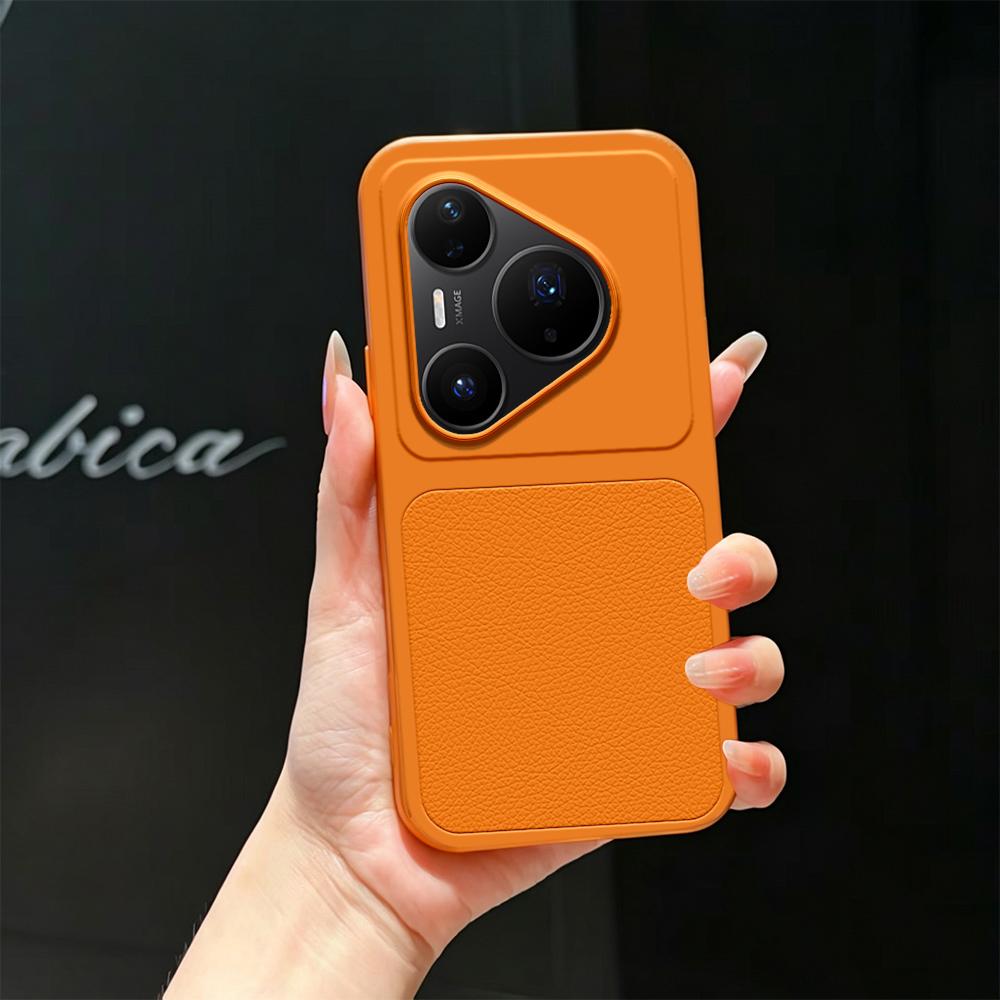 For Huawei Pura 80 Pro 5G Lambskin Series Skin Feel Shockproof Phone Case(Orange)