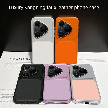 For Huawei Pura 80 Pro 5G Lambskin Series Skin Feel Shockproof Phone Case(Orange)