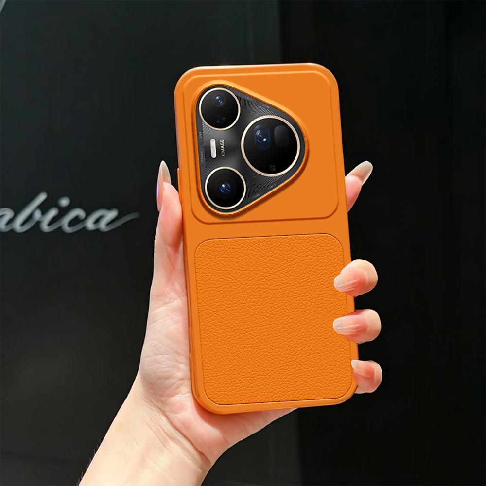 For Huawei Pura 80 Ultra 5G Lambskin Series Skin Feel Shockproof Phone Case(Orange)