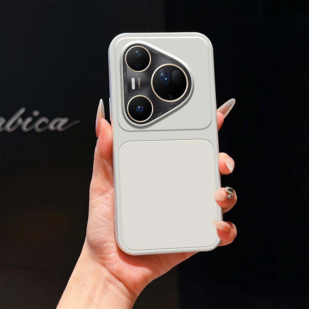 For Huawei Pura 80 Ultra 5G Lambskin Series Skin Feel Shockproof Phone Case(Silver)