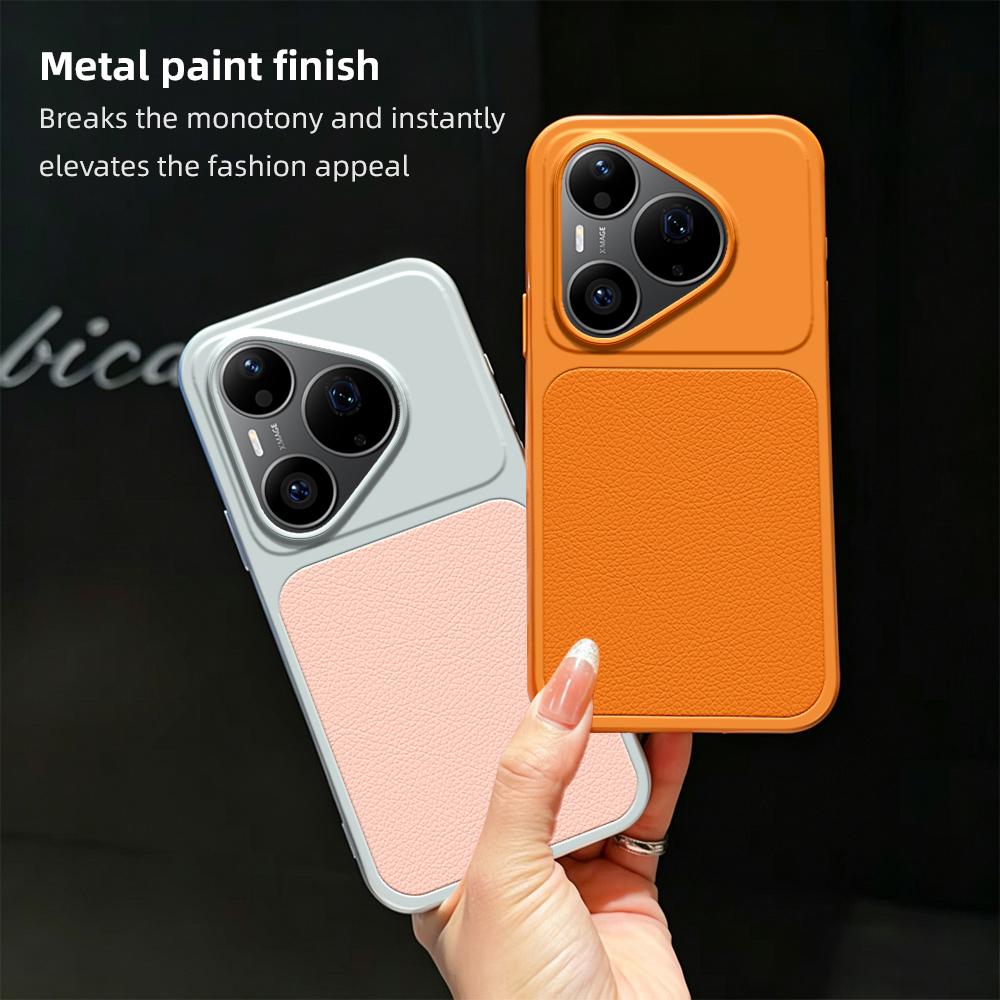 For Huawei Pura 90 Pro 5G Lambskin Series Skin Feel Shockproof Phone Case(Orange)