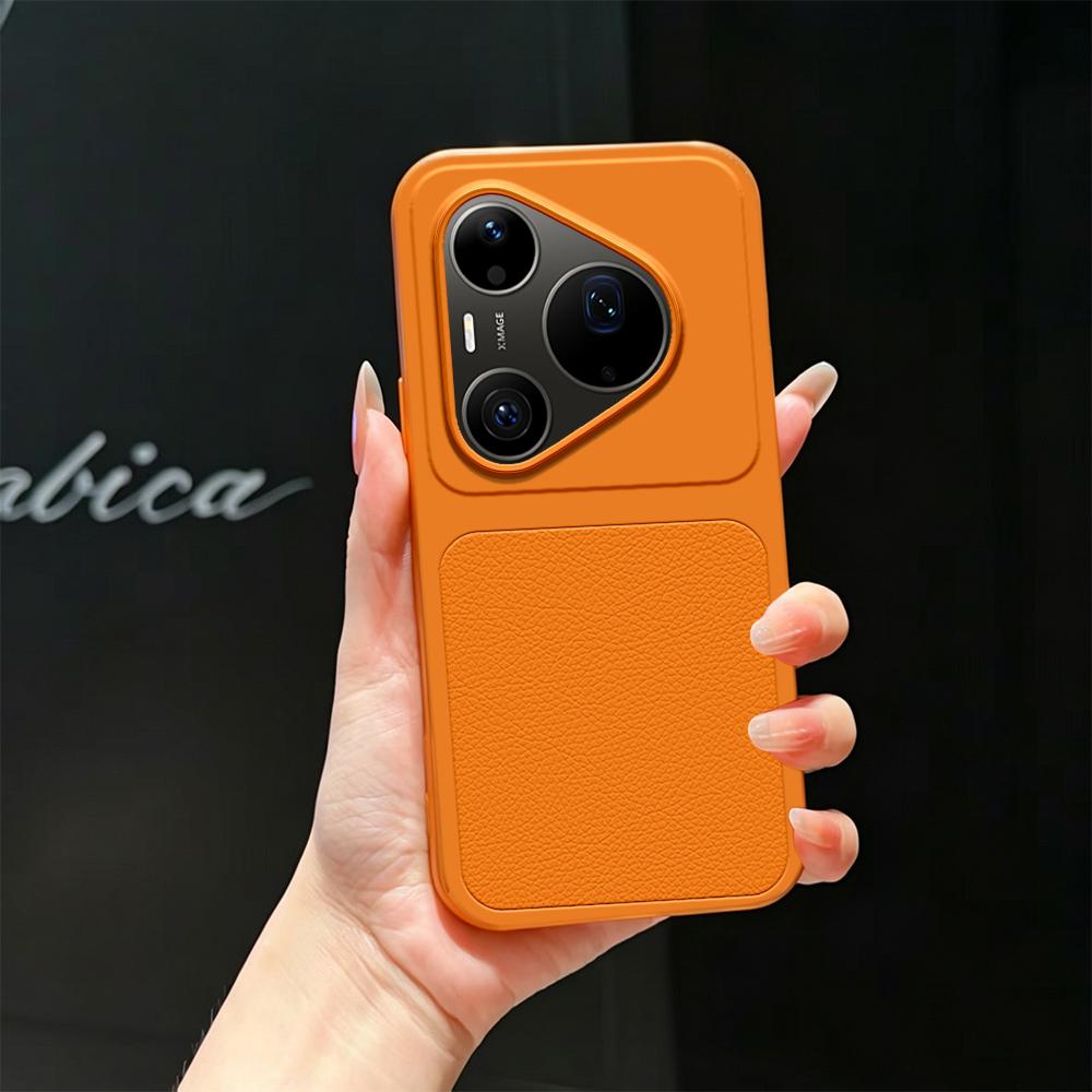 For Huawei Pura 90 Pro Max 5G Lambskin Series Skin Feel Shockproof Phone Case(Orange)