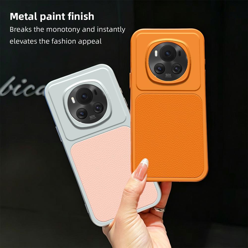 For Honor Magic6 Lambskin Series Skin Feel Shockproof Phone Case(Orange)