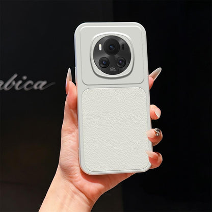 For Honor Magic6 Lambskin Series Skin Feel Shockproof Phone Case(Silver)