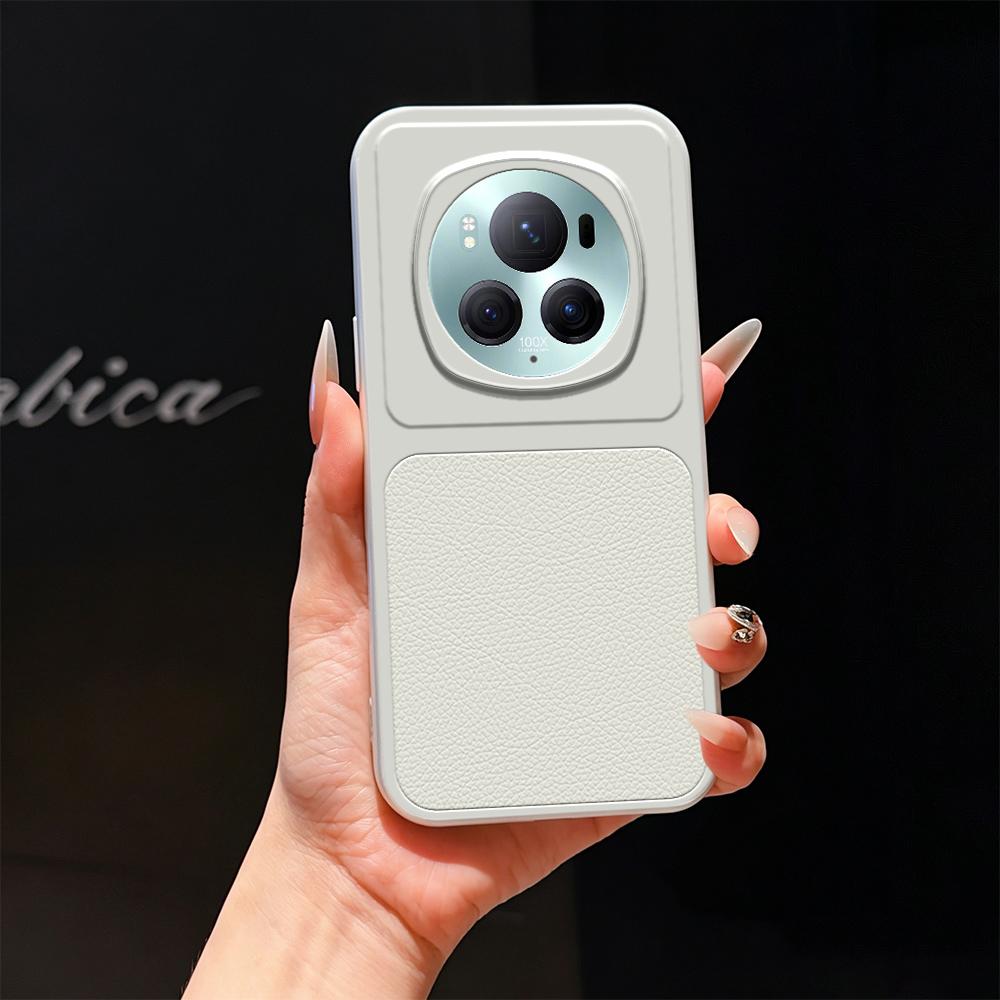For Honor Magic6 Pro Lambskin Series Skin Feel Shockproof Phone Case(Silver)