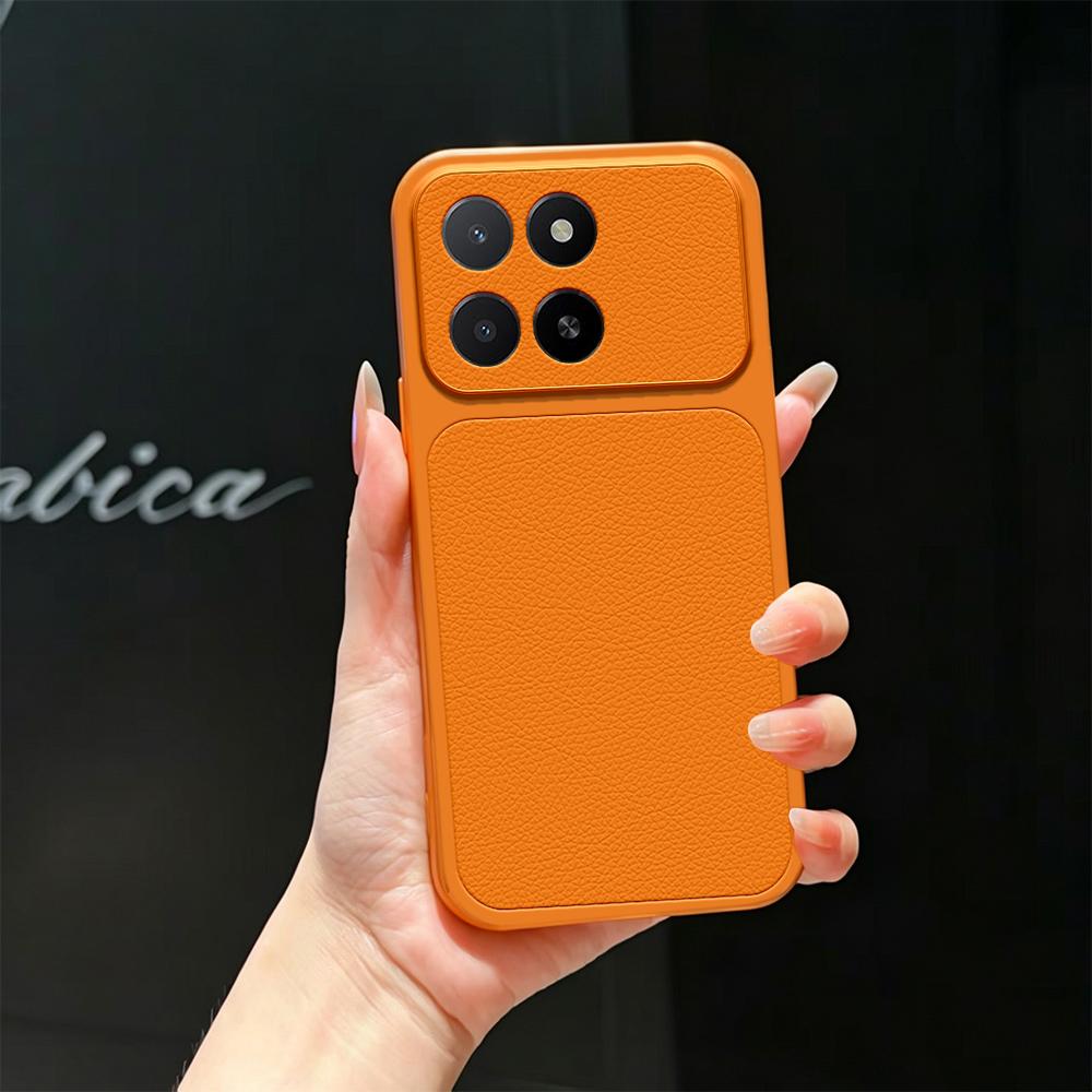 For Honor X5b Lambskin Series Skin Feel Shockproof Phone Case(Orange)