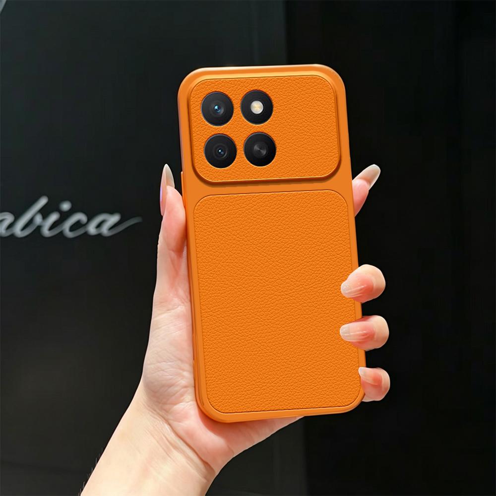 For Honor X8c 4G Lambskin Series Skin Feel Shockproof Phone Case(Orange)