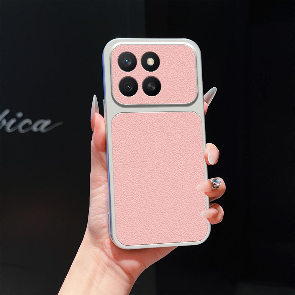 For Honor X8c 4G Lambskin Series Skin Feel Shockproof Phone Case(Pink)