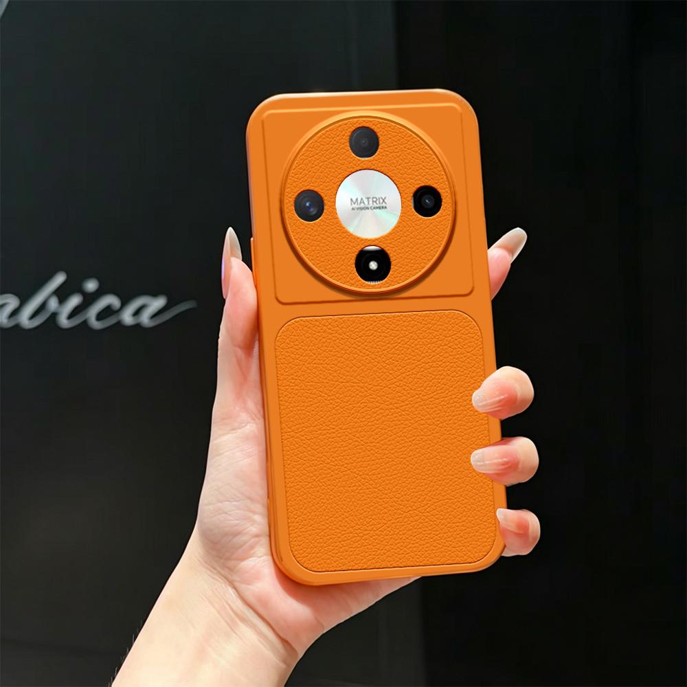 For Honor X9b Lambskin Series Skin Feel Shockproof Phone Case(Orange)