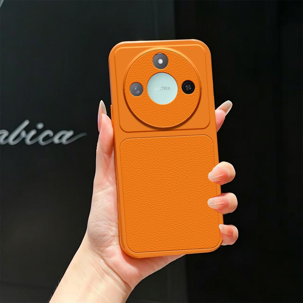 For Honor X60 Lambskin Series Skin Feel Shockproof Phone Case(Orange)
