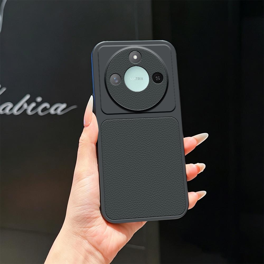 For Honor X60 Lambskin Series Skin Feel Shockproof Phone Case(Black)