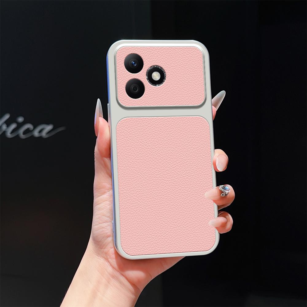 For Honor X60i Lambskin Series Skin Feel Shockproof Phone Case(Pink)