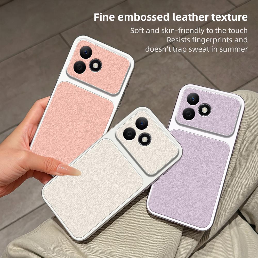 For Honor X60i Lambskin Series Skin Feel Shockproof Phone Case(Black)