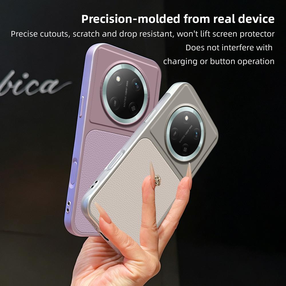 For Honor X60 Pro Lambskin Series Skin Feel Shockproof Phone Case(Silver)