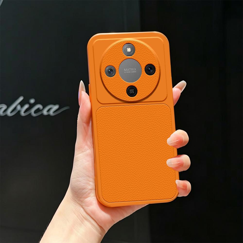 For Honor X70 5G Lambskin Series Skin Feel Shockproof Phone Case(Orange)
