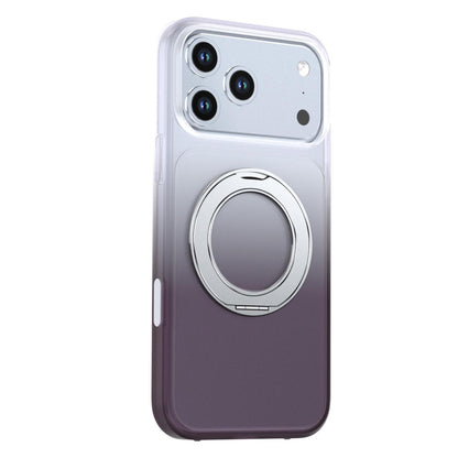 For iPhone 17 Pro Max Phantom Skin Feel Gradient 360 Degree Rotating Holder Phone Case(Grey)