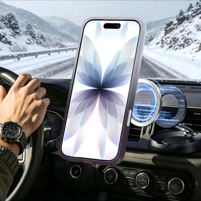 For iPhone 17 Pro Max Phantom Skin Feel Gradient 360 Degree Rotating Holder Phone Case(Grey)